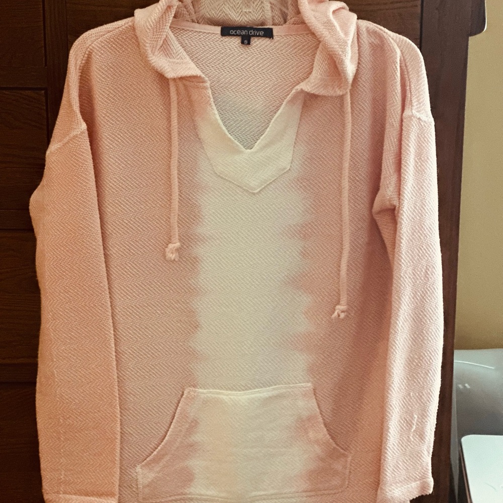 Ocean Drive Pink and White Hoodie